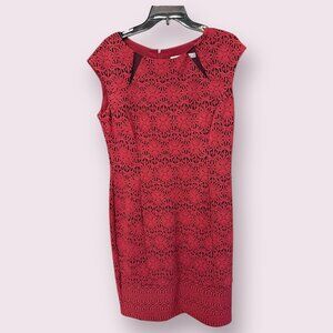 🌹 PETER NYGARD Lace Print Dress | Size 10 | Red/Black 🌹
